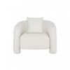 Sylvia Modern Glam Tweed Lounge Chair in Ivory