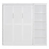 Jocelyn Space-saving Full Murphy Bed With Shelves - White