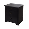 Vito Nightstand With Charging Station And Drawers - Pure Black