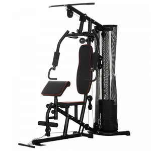 Soozier Home Gym, Multifunction Gym Equipment Power Tower With 100lbs Weight Stack For Back, Chest, Arm, Leg And Full Body Workout