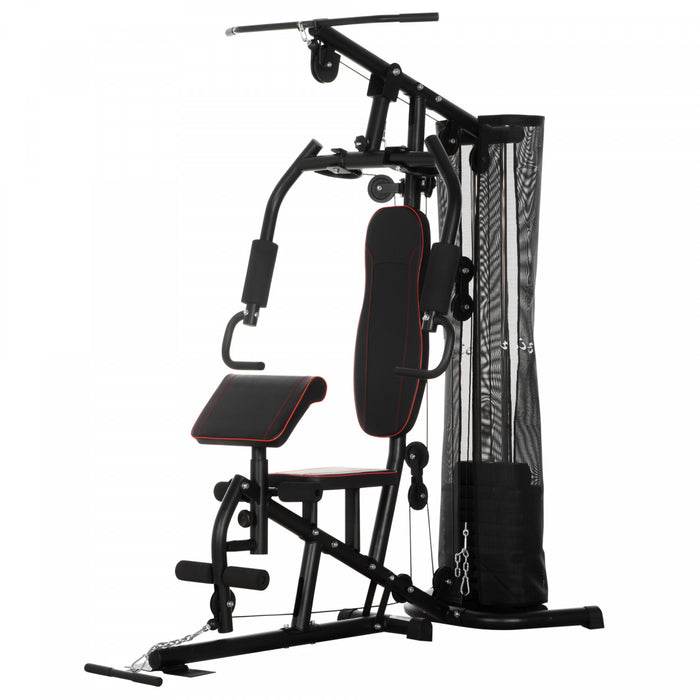 Soozier Home Gym, Multifunction Gym Equipment Power Tower With 100lbs Weight Stack For Back, Chest, Arm, Leg And Full Body Workout