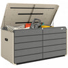 Outsunny 757 L Outdoor Storage Box with Lockable Lid, Beige and Grey