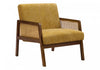 Monarch Specialties - Accent Chair, 30\"H, Upholstered, Living Room, Bedroom, Gold Fabric, Brown Walnut Wood