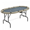 Soozier 70\" Foldable Poker Table, 8 Player Blackjack Game Table, Blue
