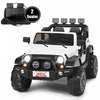Costway 12v Kids Ride On Car 2 Seater Truck Rc Electric Vehicles W/ Storage Room White