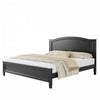 Benson Full Size Solid Wood Platform Bed with Stylish Headboard, Black