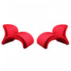 Rosebud Modern Wool Blend Accent Chair in Red - Set of 2