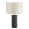 Dainolite Felicity 1 Light Table Lamp Matte Black Finish Beige Shade