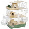PawHut Large Hamster Cage, 3 Tiers Acrylic Hamster Habitat with Water Bottles, Dishes, Running Wheel and External Bathrooms for Pet Mice, Dwarf Hamster, 13.4\" L x 9.8\" W x 20.5\" H