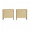 Linda Modern 24\" Nightstand in Natural Oak (2-Drawer) - Set of 2
