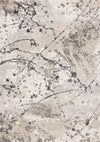 Sophie Grey Beige Black White Paint Splatter Design Rug, 5'3\" x 7'7\" Indoor Area Rug