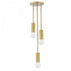 Dainolite Adams 3 Light Pendant Aged Brass Lamp