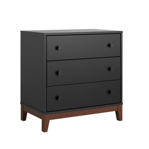 Prepac Nordik 3-Drawer Nightstand - Black and Cherry