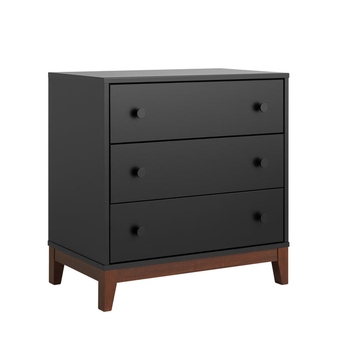 Prepac Nordik 3-Drawer Nightstand - Black and Cherry