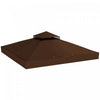 10' x 10' Double Tier Gazebo Replacement Canopy Cover, UPF30+, Coffee