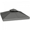 10' x 10' Double Tier Gazebo Replacement Canopy Cover, UPF30+, Dark Grey