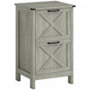 HOMCOM File Cabinet with 2 Drawers Filing Cabinet for A4 Letter, Stone Grey