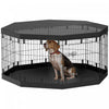 Pawhut Dog Playpen, 8 Panels Foldable Dog Pen With Waterproof Bottom Pad, Sunproof Top Cover, 30\"h Dog Fence For Indoor Outdoor, For Medium Small Dogs And Pets