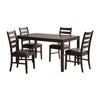 Radcliffe 5-Piece Solid Wood Dining Set with Ladder Back Chairs, Dark Brown (Seats 4)