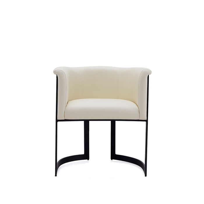 Manhattan Comfort Corso Leatherette Dining Chair with Metal Frame - Cream