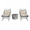 Ashland Modern 5-Piece Conversation Set in Cream