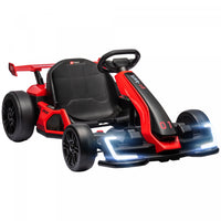 Aosom Go Kart, 24v Kids Drift Kart With Adjustable Seat, Battery Powered Ride-On Toy With Slow Start