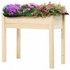 Outsunny 34''x18''x30'' Elevated Planter Box With Legs Wooden Patio Raised Garden Bed Outdoor Flower Stand Yard Natural Plant Table Raised Flower Planter W/ Inner Bag