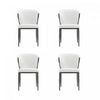 Kirsten Modern Vegan Leather Metal Dining Chair in White - Set of 4