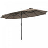 Costway 15FT Patio Double-Sided Umbrella Crank Outdoor Garden Market Sun Shade Coffee