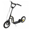 Aosom Youth Kick Scooter With 12'' Inflatable Rubber Wheel, Teens Scooter For Kids 5+ Year Old With Adjustable Height Handlebar, Black