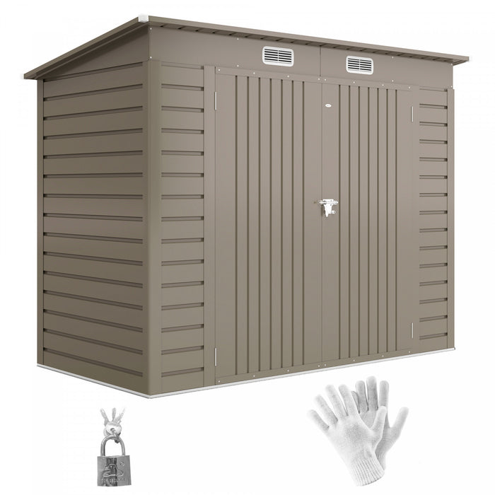 Outsunny 8 X 4ft Metal Garden Storage Shed With 2 Vents, Light Grey
