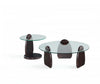 Artesia Modern Glam 2-Piece Coffee Table & End Table Set in Walnut