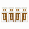 Sophia Indoor Modern Rubberwood Bar Stool Set of 4 with Supportive Backrest,White&Walnut