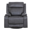 Marlow 37 in. Leather Match Swivel Glider Manual Recliner - Charcoal