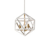 Dainolite Archello 3 Light Chandelier Matte White Vintage Bronze Accents Lamp