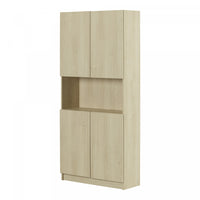 Liora 4-door Bookcase With Open Storage - Bleached Oak