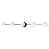 Dainolite Sofia 5 Light Vanity Light Matte Black/Aged Brass White Opal Glass Lamp