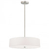 Dainolite Everly 4 Light Pendant Satin Chrome Finish White Shade Lamp