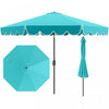 Costway 10 FT Patio Umbrella with Crank Tilt Adjustment Ruffles Vented Top 8 Ribs Blue