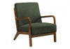 Monarch Specialties - Accent Chair, 34\"H, Upholstered, Living Room, Bedroom, Green Fabric, Brown Walnut Wood