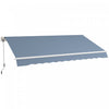 Outsunny 12' X 10' Retractable Awning Patio Sun Shade Shelter With Manual Crank Handle, Uv & Water-resistant Fabric And Aluminum Frame For Deck, Balcony, Yard, Light Grey