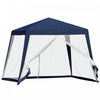 Outsunny 10x10ft Party Tent Canopy With Netting, Patio Screen House Slant Leg Outdoor Gazebo Sun Shade Shelter, Blue