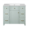 Norma 36\" Solid Wood Bathroom Vanity With Ceramic Sink - Green