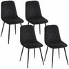 HOMCOM Dining Chairs Set of 4, Kitchen Chair with Metal Legs, Black