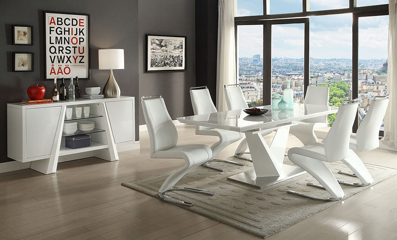Pollock Dining Chair, White Faux Leather (set Of 2)
