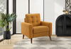 31\" Wide Upholstered Accent Chair, Orange Fabric, Mid Century Accent Chair