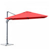 Costway 10x10 ft Patio Offset Cantilever Umbrella Aluminum 360° Rotation Tilt Orange