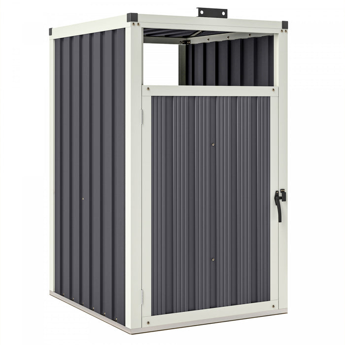 Outsunny Single Garbage Bin Shed, Lockable Storage Shed With Openable Lid