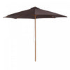 Outsunny 10' X 8' Round Wooden Patio Umbrella With Bamboo Rib For Outdoor