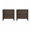 Linda Modern 24\" Nightstand in Walnut Brown (2-Drawer) - Set of 2